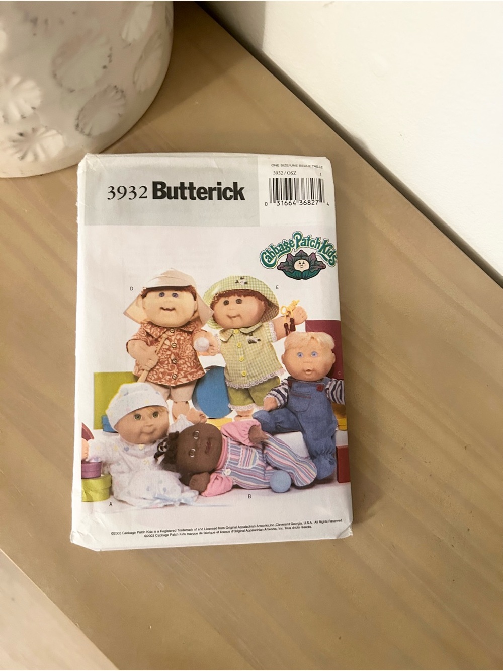 Vintage Butterick 3932 Cabbage Patch Kids Doll Clothes Sewing Pattern